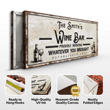 Personalized Wine Bar Sign II - Tailored Canvases - Flyclothing LLC