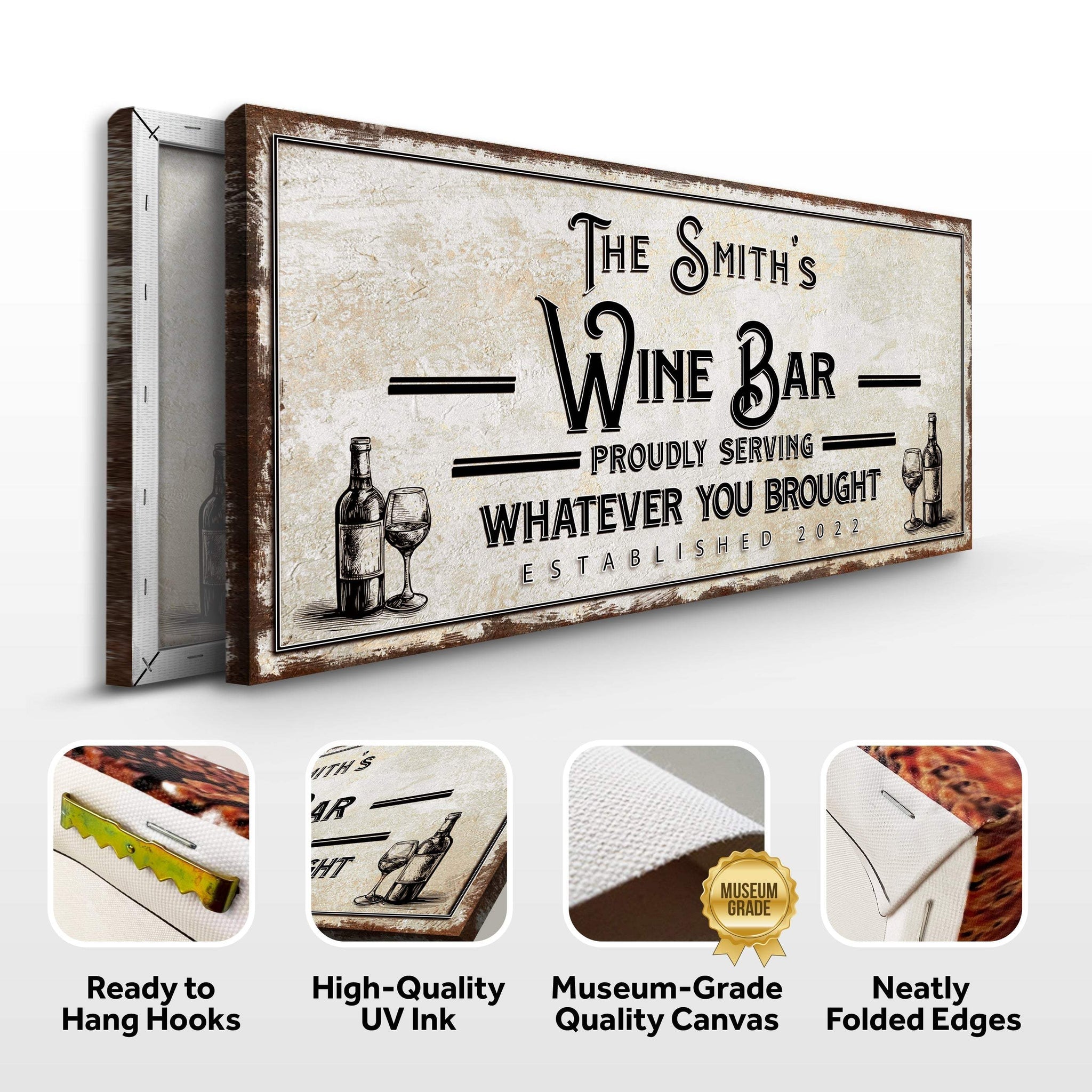 Personalized Wine Bar Sign II - Tailored Canvases - Flyclothing LLC