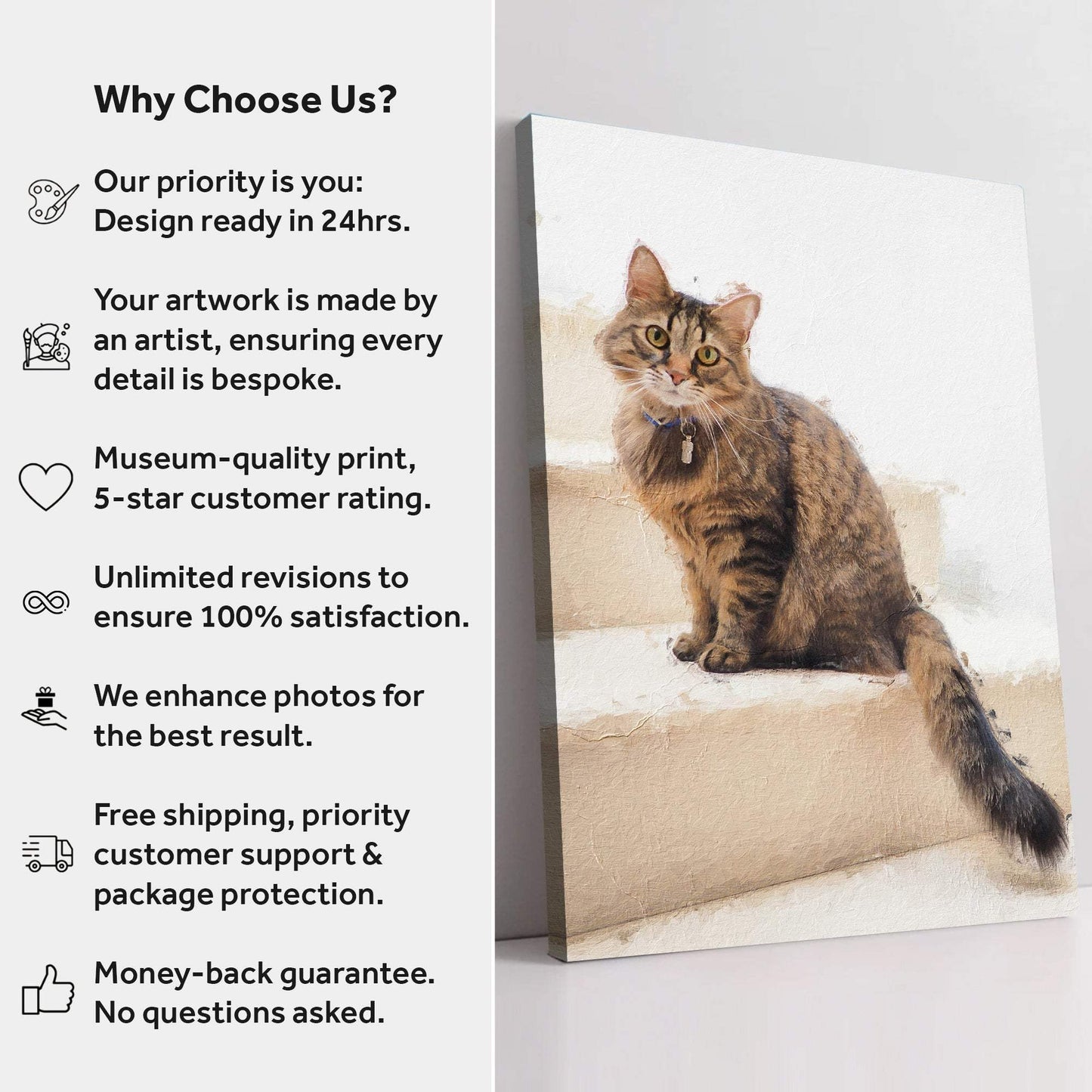 Pet Watercolor Portrait Custom Wall Art - Tailored Canvases - Flyclothing LLC