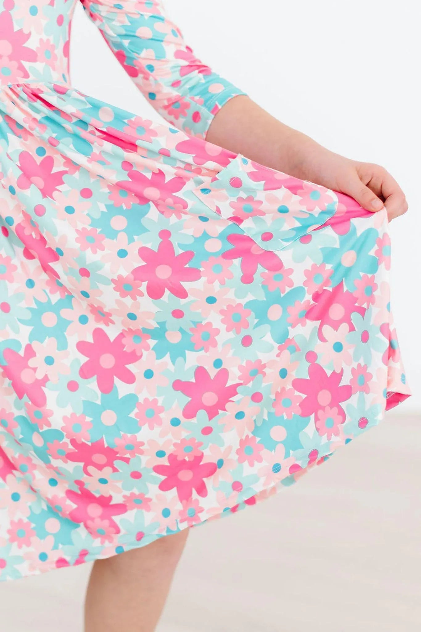 Petal Perfection 3/4 Sleeve Pocket Twirl Dress - Mila & Rose ® - Flyclothing LLC