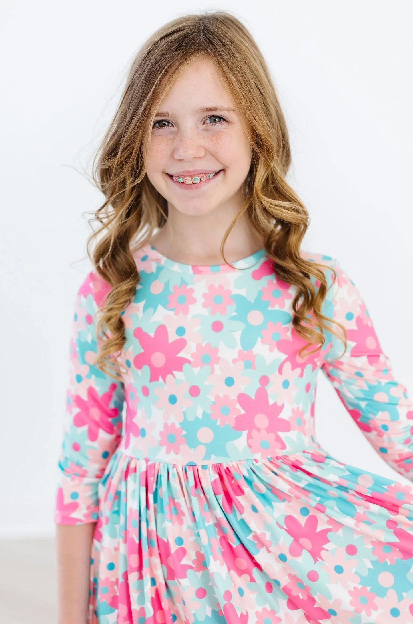 Petal Perfection 3/4 Sleeve Pocket Twirl Dress - Mila & Rose ® - Flyclothing LLC