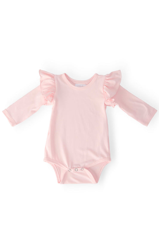 Petal Pink L/S Flutter Bodysuit - Mila & Rose ® - Flyclothing LLC