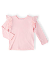 Petal Pink L/S Ruffle Tee - Mila & Rose ® - Flyclothing LLC
