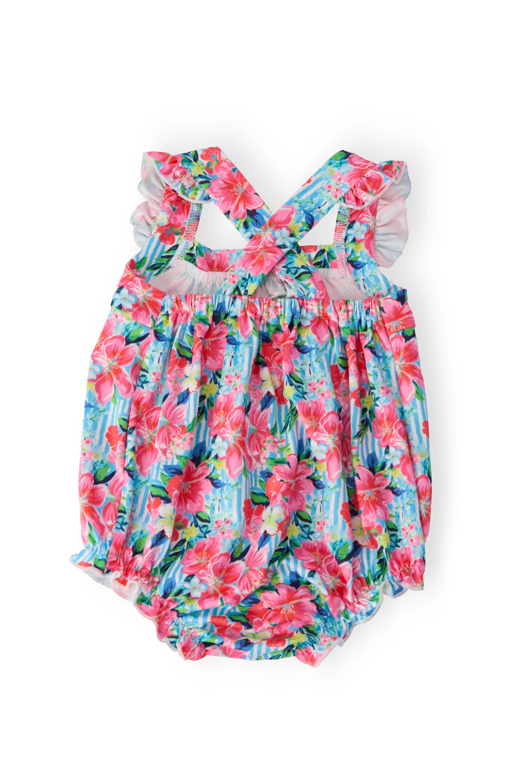 Petals in Paradise Ruffle Cross Back Romper - Mila & Rose ® - Flyclothing LLC