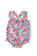 Petals in Paradise Ruffle Cross Back Romper - Mila & Rose ® - Flyclothing LLC