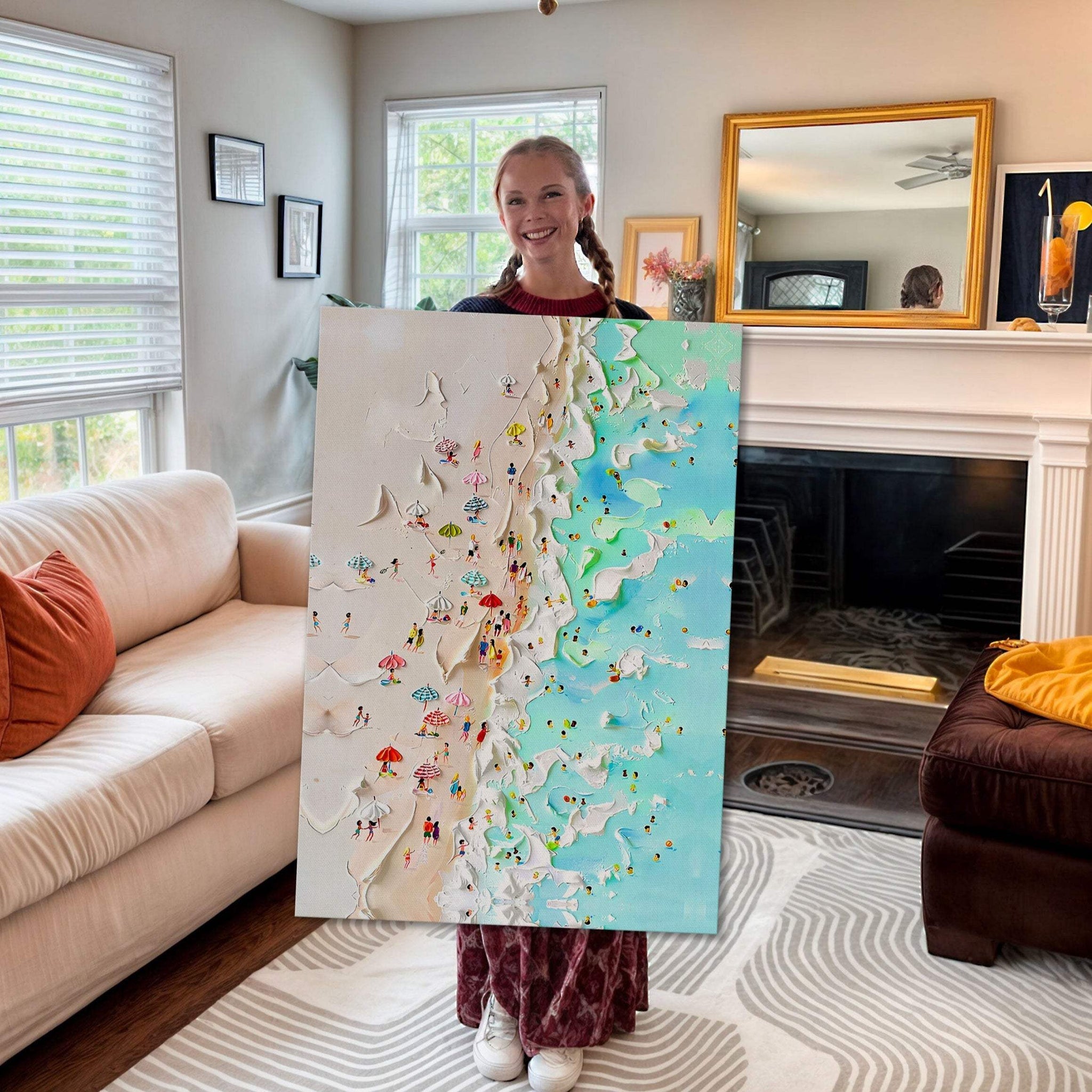 Beachfront Painting Coastal Wall Art - Tailored Canvases - Flyclothing LLC