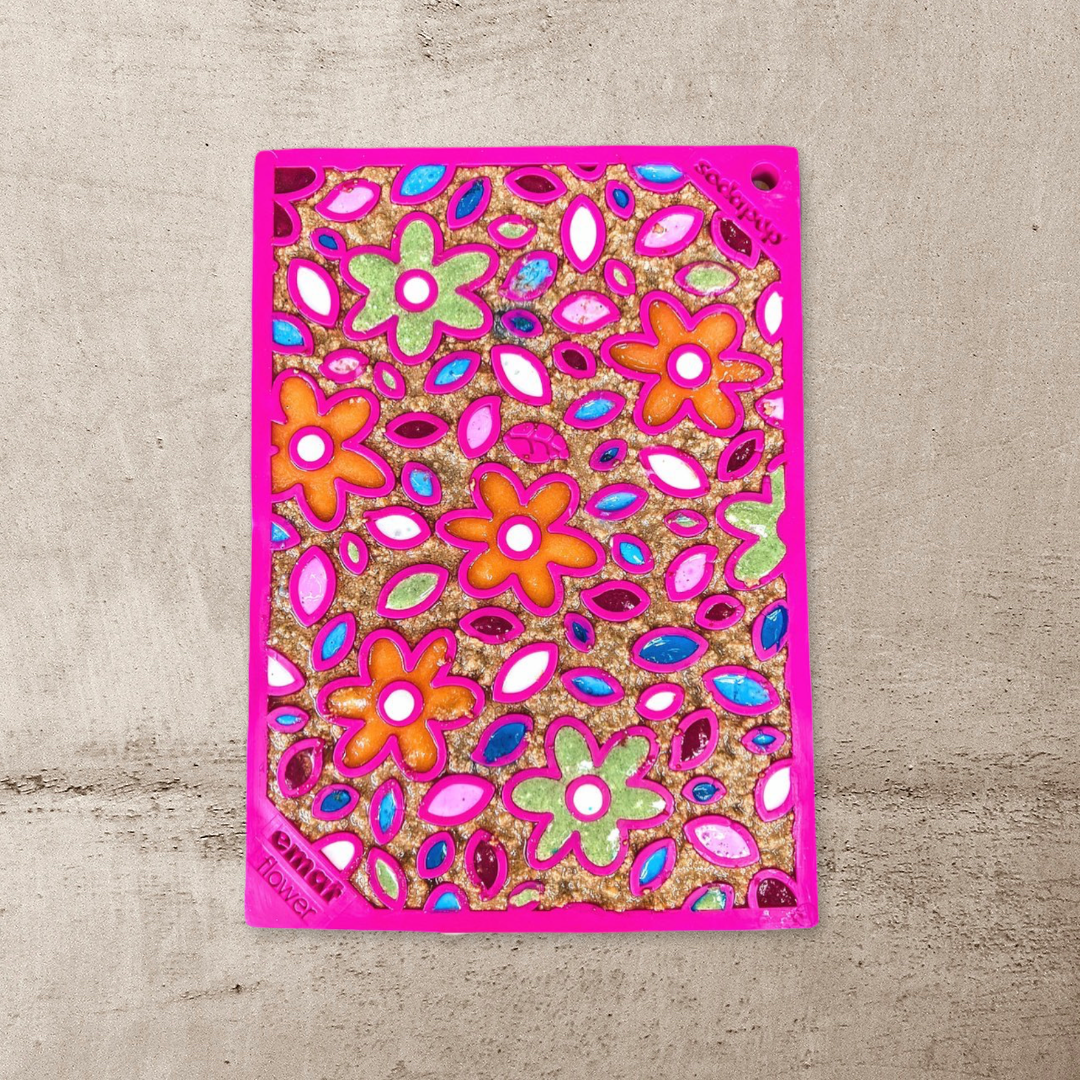 Flower Power emat - Enrichment Lick Mat for Dogs and Cats | Flower Design | USA Made - SodaPup/True Dogs, LLC - Flyclothing LLC