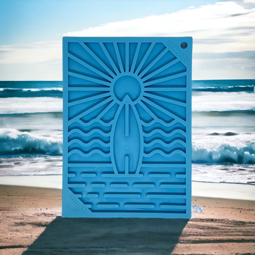 Surf's Up eMat - Small Lickmat for Dogs and Cats | Beach-Themed Design | SodaPup - SodaPup/True Dogs, LLC - Flyclothing LLC
