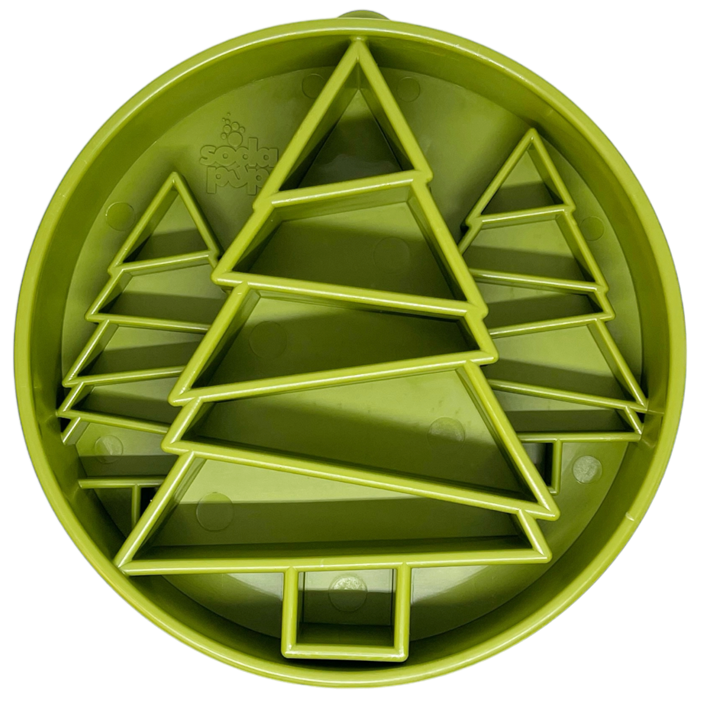 Pine Tree Christmas eBowl Deep Slow Feeder Dog Bowl for Enrichment | USA Made - SodaPup/True Dogs, LLC - Flyclothing LLC