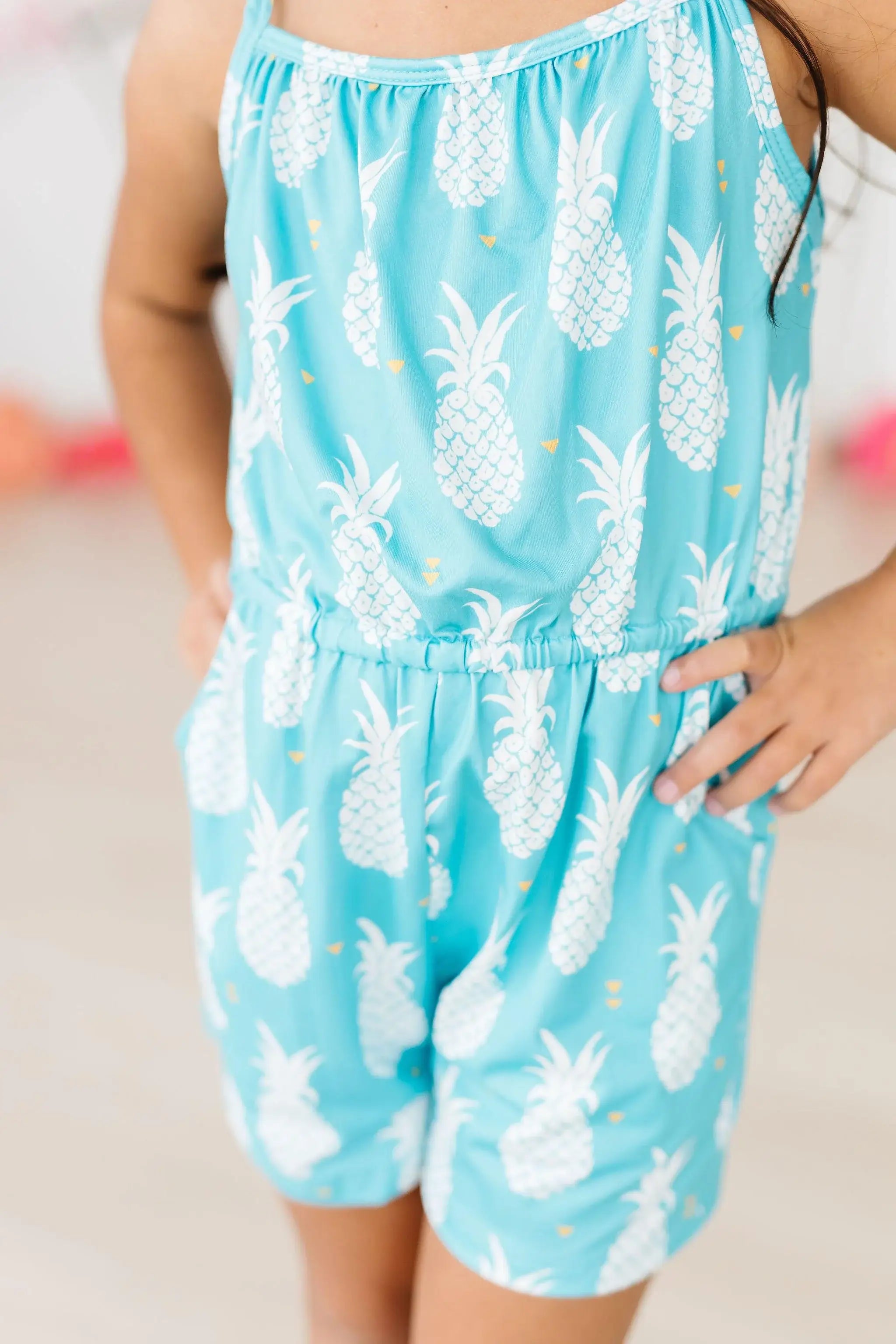 Pineapple Party Strappy Play Romper - Mila & Rose ® - Flyclothing LLC