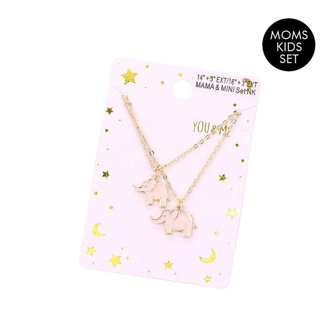 2PCS Enamel Elephant Pendant Moms and Kids Set Necklaces - Madeline Love - Flyclothing LLC