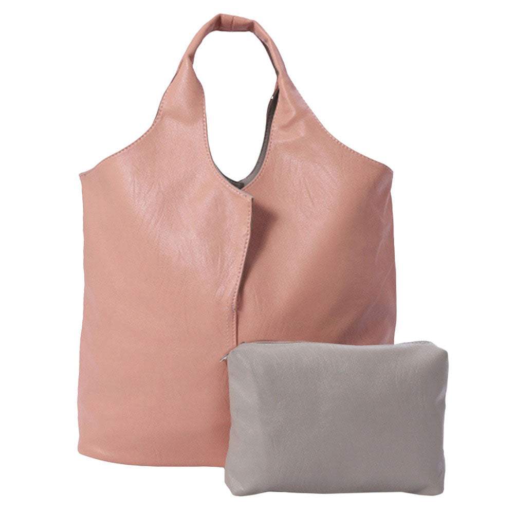 2PCS Reversible Metallic Tote and Pouch Bags - Madeline Love - Flyclothing LLC
