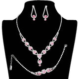 3PCS Rhinestone Bubble Necklace Jewelry Set - Madeline Love - Flyclothing LLC