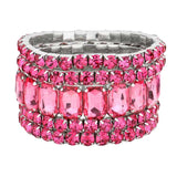 5Pcs Rectangle Round Stone Stretch Multi Layered Bracelets - Madeline Love - Flyclothing LLC
