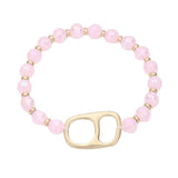 Abstract Metal Accented Faceted Beaded Stretch Bracelet - Madeline Love - Flyclothing LLC