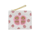 Baby Shoes Seed Beaded Mini Pouch Bag - Madeline Love - Flyclothing LLC