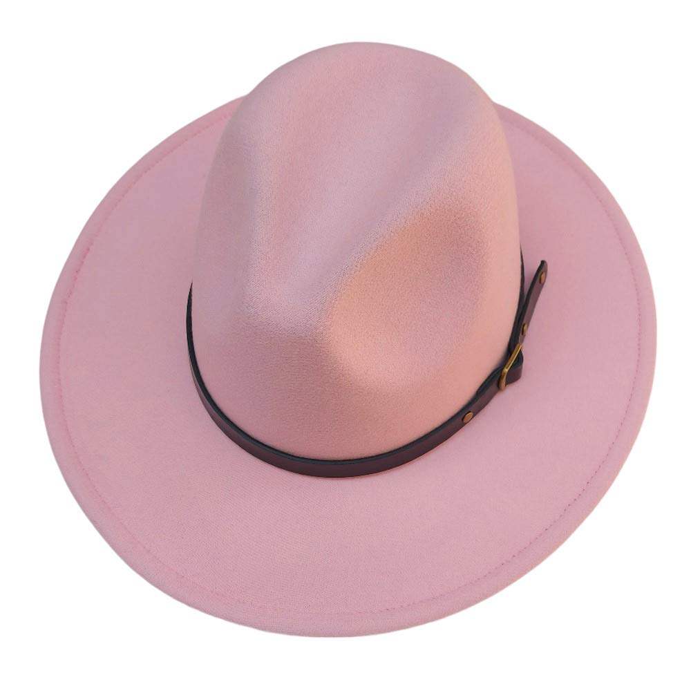 Belt Band Pointed Fedora Hat - Madeline Love - Flyclothing LLC