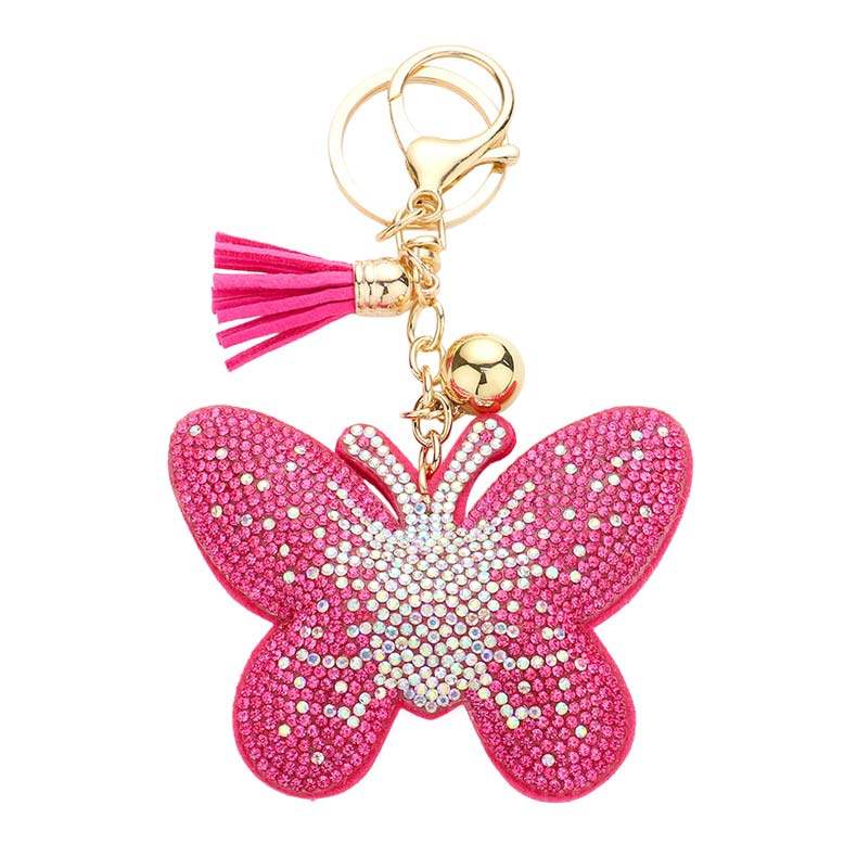 Bling Butterfly Tassel Keychain - Madeline Love - Flyclothing LLC