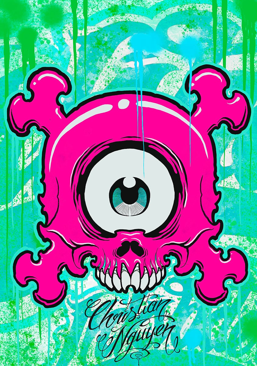 Black Market Art Company Pink & Bones Print