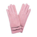 Bow Pointed Faux Suede Smart Touch Gloves - Madeline Love - Flyclothing LLC
