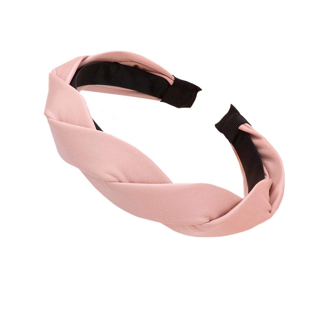 Braided Solid Faux Leather Headband - Madeline Love - Flyclothing LLC