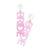 Bride Glittered Message Dangle Earrings - Madeline Love - Flyclothing LLC