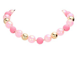Chunky Glass Metal Ball Beaded Necklace - Madeline Love - Flyclothing LLC