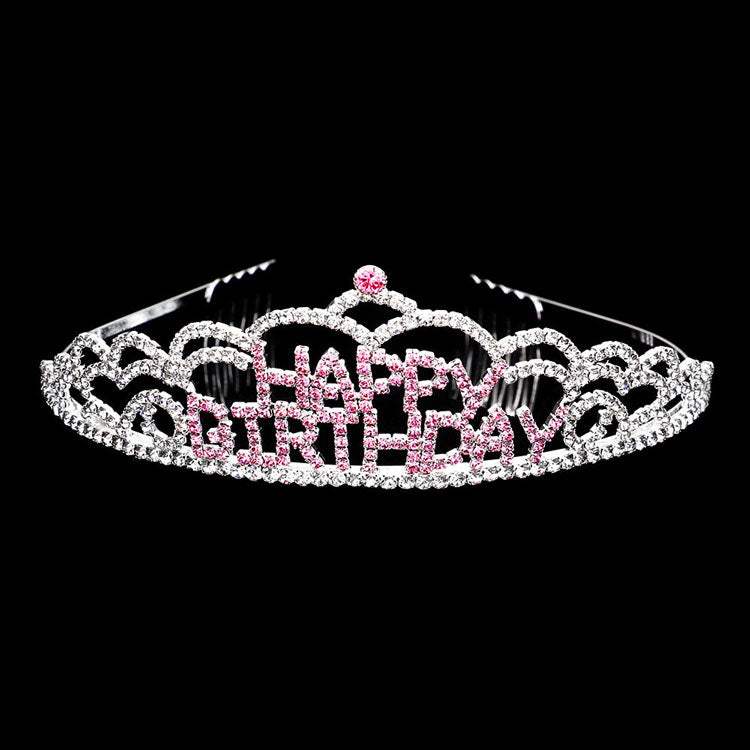 Crystal Rhinestone Happy Birthday Party Tiara - Madeline Love - Flyclothing LLC