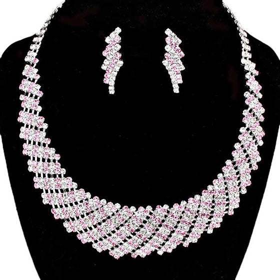 Crystal Rhinestone Round Collar Necklace - Madeline Love - Flyclothing LLC