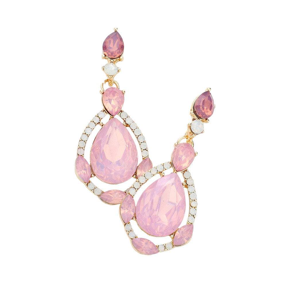 Crystal Rhinestone Teardrop Evening Earrings - Madeline Love - Flyclothing LLC