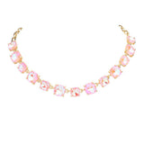Cushion Square Stone Link Evening Necklace - Madeline Love - Flyclothing LLC