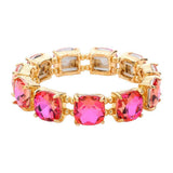 Cushion Square Stone Stretch Evening Bracelet - Madeline Love - Flyclothing LLC
