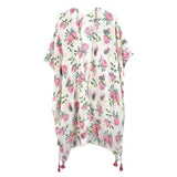 Elegant Flower Printed Cover Up Kimono Poncho - Madeline Love - Flyclothing LLC