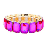 Emerald Cut Stone Stretch Evening Bracelet - Madeline Love - Flyclothing LLC