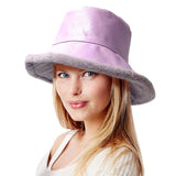 Faux Fur Inside Brim Solid Bucket Hat - Madeline Love - Flyclothing LLC