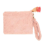 Faux Fur Tassel Pouch With Wristlet - Madeline Love - Flyclothing LLC