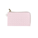 Faux Leather Basket Weave Flat Card Holder Wallet with Wristlet - Madeline Love - Flyclothing LLC