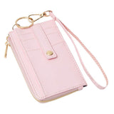 Faux Leather Basket Weave Flat Card Holder Wallet with Wristlet - Madeline Love - Flyclothing LLC