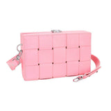 Faux Leather Woven Square Box Crossbody Bag - Madeline Love - Flyclothing LLC