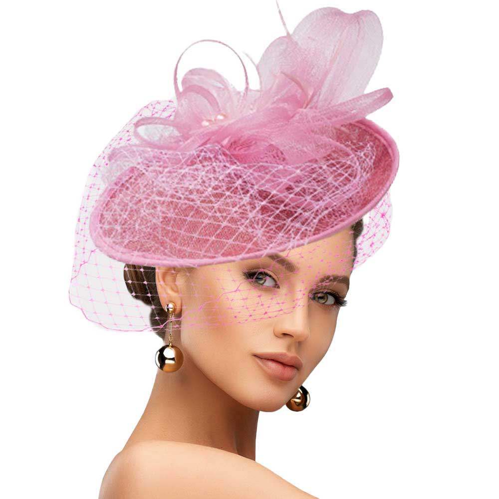 Feather Mesh Fascinator Headband - Madeline Love - Flyclothing LLC
