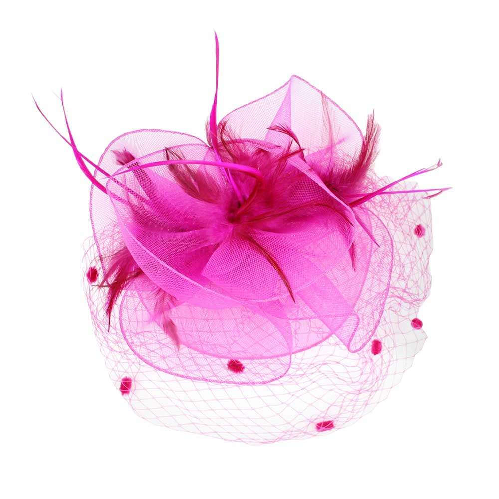 Feather Mesh Flower Fascinator Headband - Madeline Love - Flyclothing LLC