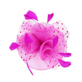 Feather Mesh Flower Fascinator Headband - Madeline Love - Flyclothing LLC
