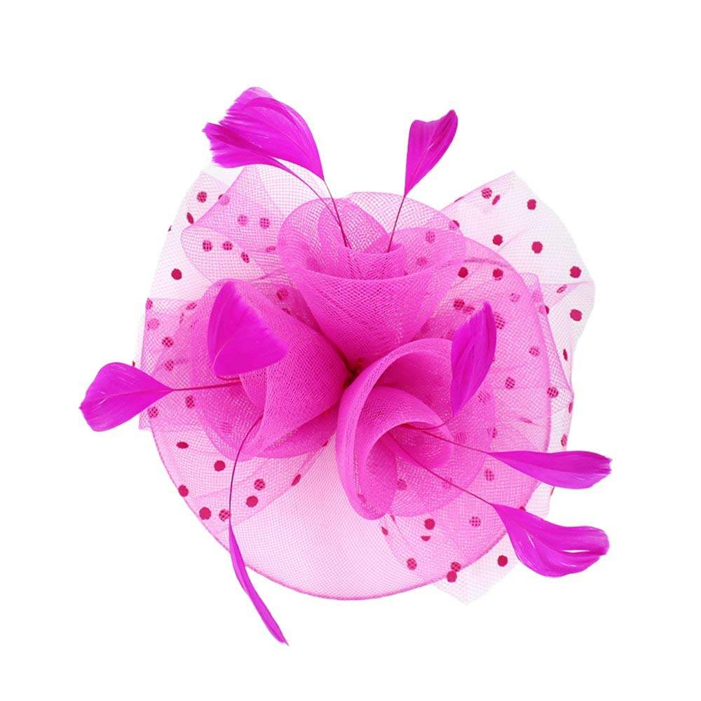 Feather Mesh Flower Fascinator Headband - Madeline Love - Flyclothing LLC