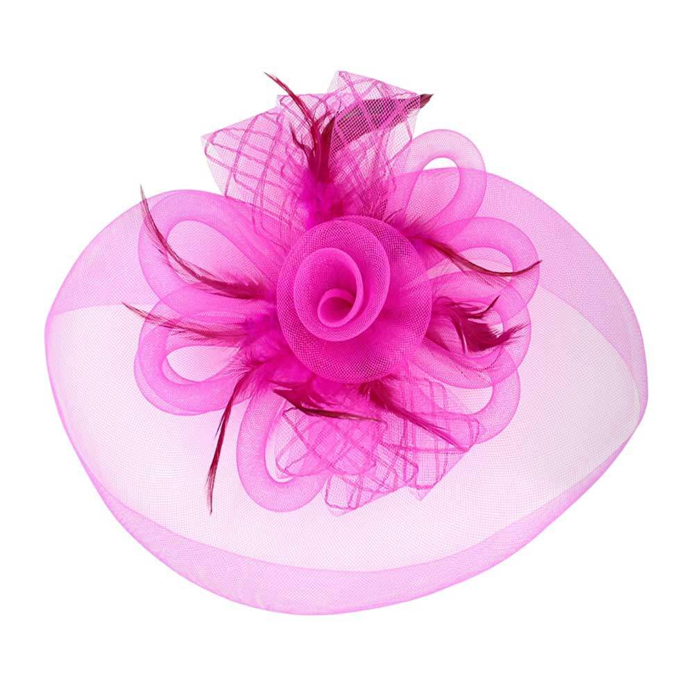 Feather Mesh Flower Fascinator Headband - Madeline Love - Flyclothing LLC