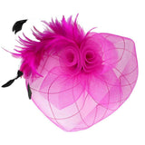 Feather Pearl Cluster Mesh Flower Fascinator Headband - Madeline Love - Flyclothing LLC