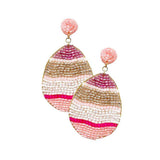 Felt Back Beaded Easter Egg Dangle Earrings - Madeline Love - Flyclothing LLC
