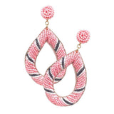 Felt Back Beaded Open Teardrop Dangle Earrings - Madeline Love - Flyclothing LLC