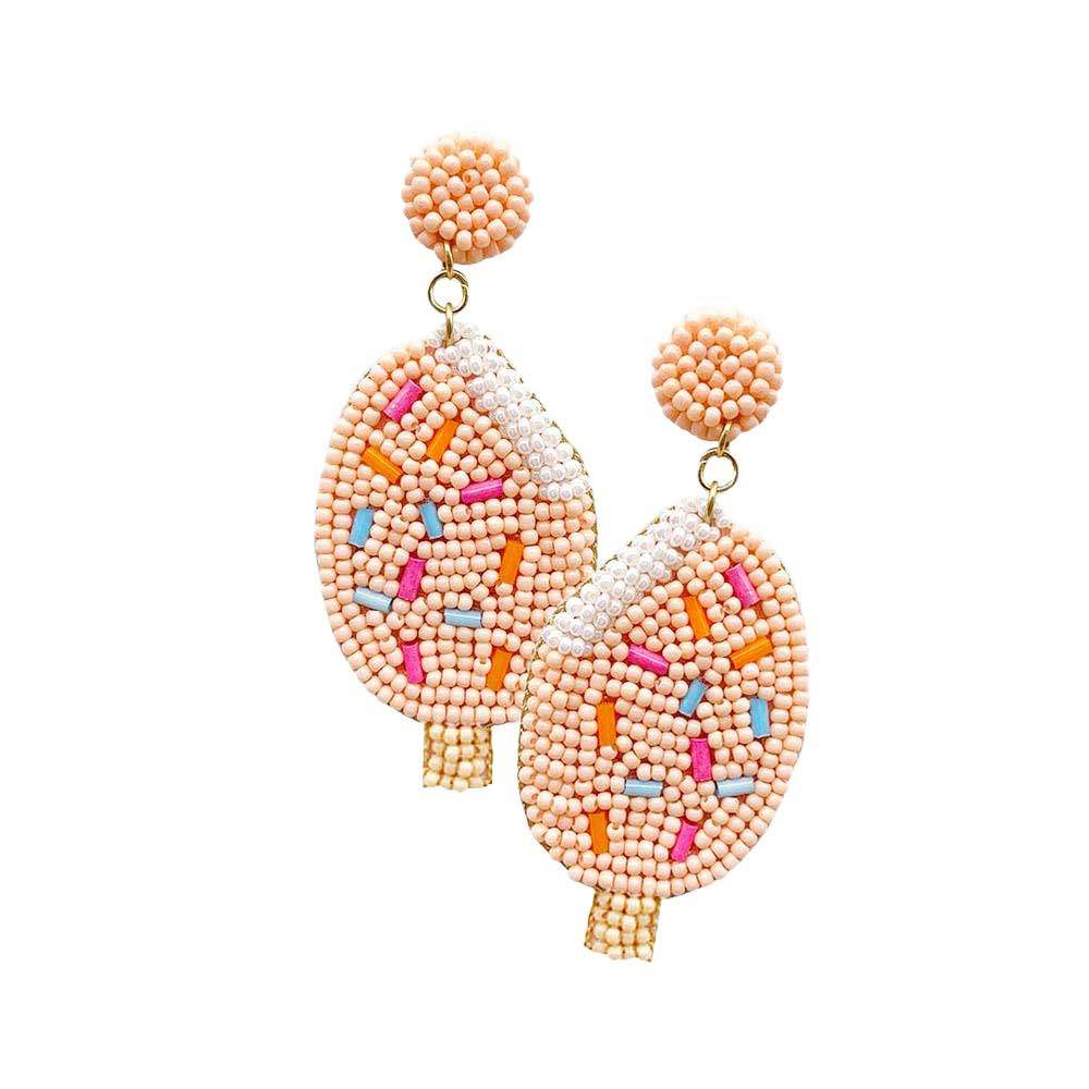 Felt Back Seed Beaded Popsicle Dangle Earrings - Madeline Love - Flyclothing LLC