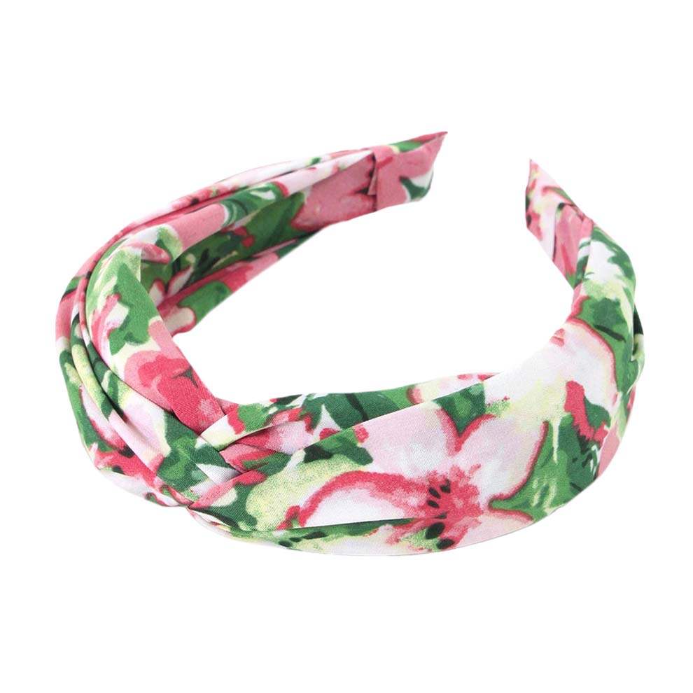 Flower Patterned Twisted Headband - Madeline Love - Flyclothing LLC