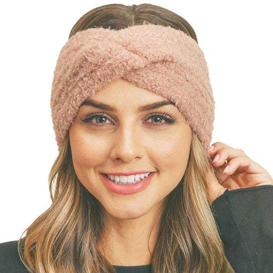 Fuzzy Twisted Headband Earwarmer Earmuff - Madeline Love - Flyclothing LLC